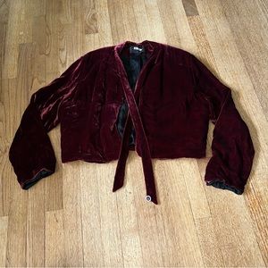 Reformation Velvet Opera Bolero Jacket medium burgundy